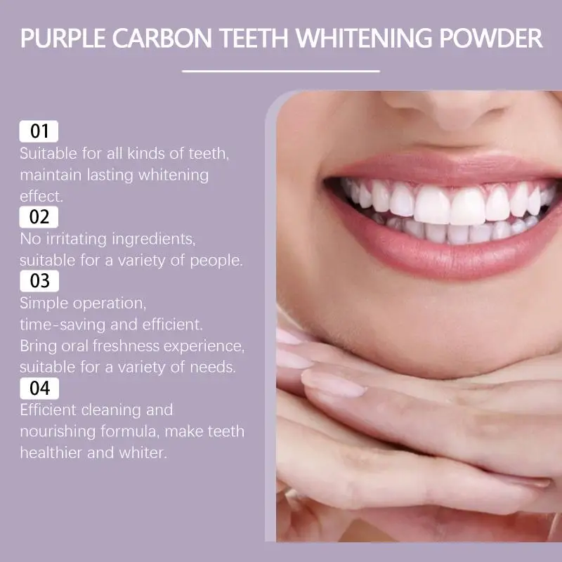 ORALHOE Multi-Action Purple Powder: Removes Stains, Cleans Tartar & Freshens Breath for Comprehensive Oral Hygiene