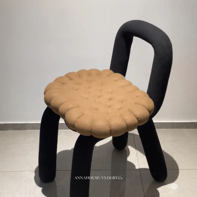 &Cookies Fabric Home Furniture Makeup Dressing Stool Modern Design Simple Artistic Style Bedroom Small Chair 2025 New Model