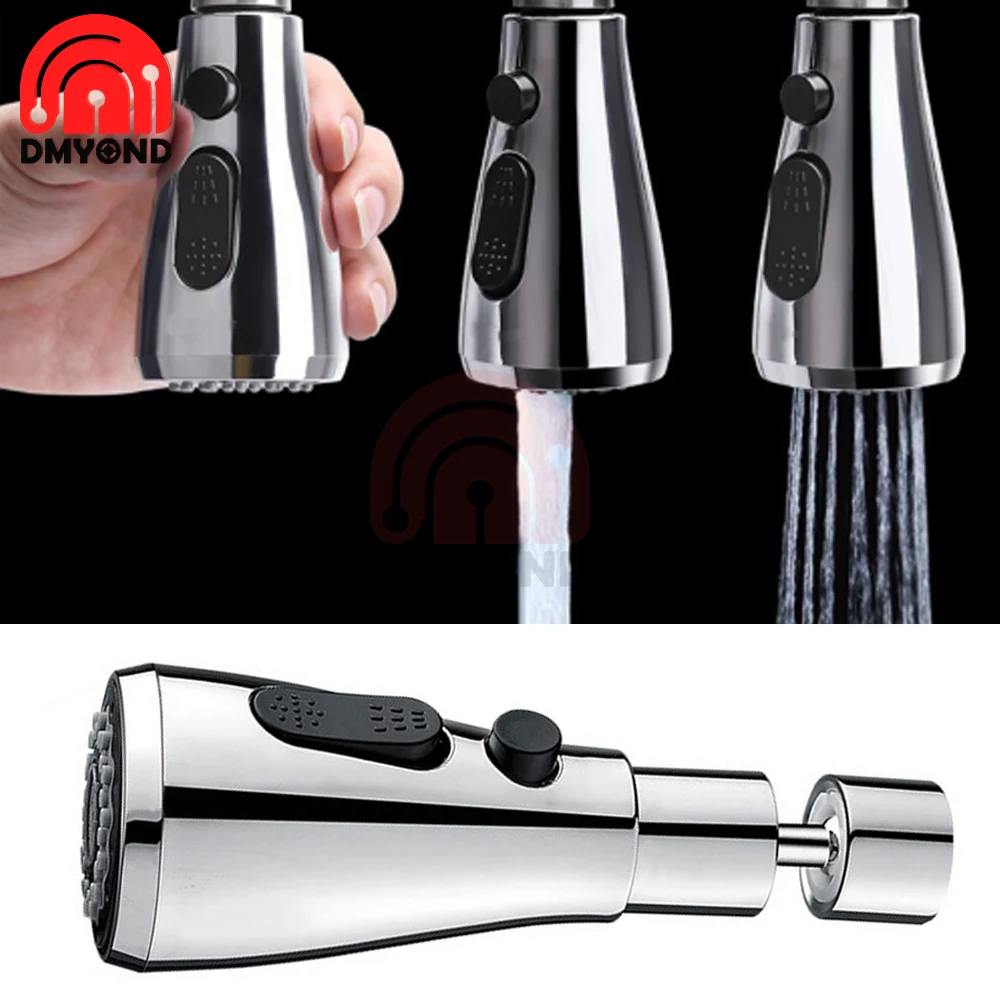 

Faucet Spray Head Black 2 Mode Adjustable 360 Degree Rotatable Universal Pressure Faucet Sprayer Tap Faucet Extender Bubbler