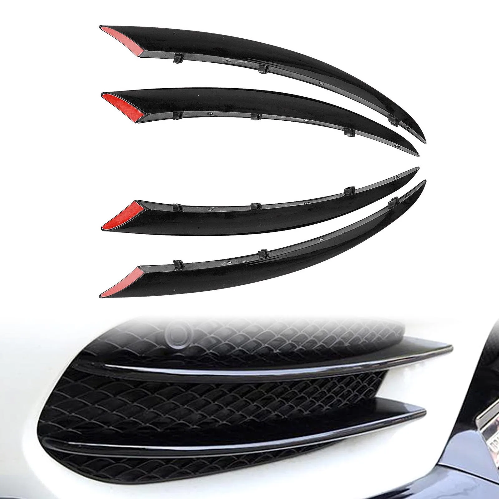 Front Side Air Vent Trim Spoiler Lower Hood Cover Intake For Mercedes Benz Sport W205 C43 C63 AMG C180 C250 C260 C300 2015-2018