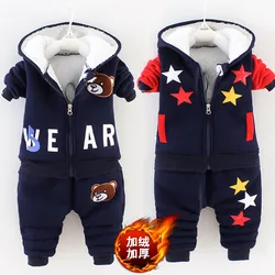 Baby Padded Clothing Sets Autumn Winter Kids Thickened Warm Suit Boys Girls Cotton Coat Pants 2Pcs Children Fashion Outfit 1-5Y