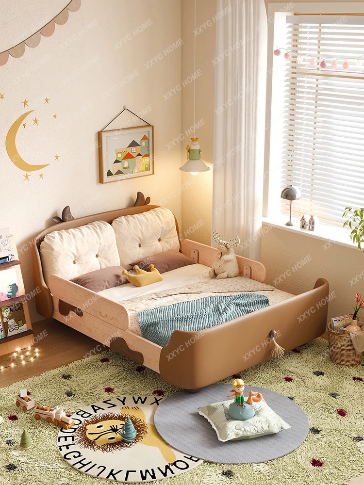 Cow Island Solid Wood Children's Bed Boy Single Bed Girl Princess Bed кровать подростковая  bedroom furniture