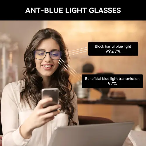 Imagen 2 del producto ZENOTTIC Gafas de lectura de luz azul de moda para hombres, lectores de montura cuadrada deportiva, gafas de computadora antideslumbrantes
