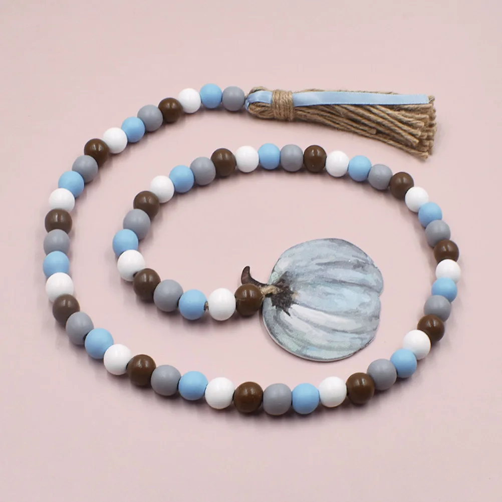 Plant Pumpkin Bead String Home Decor Tassel Decoration Wood Thanksgiving Pendant