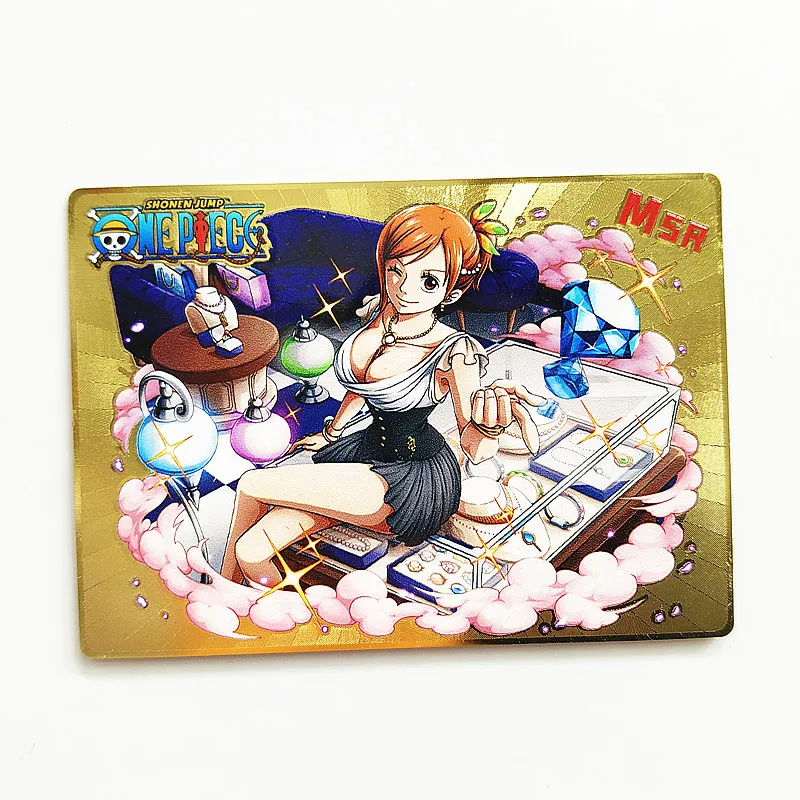 One Piece Hancock Nami Robin Anime Characters Bronzing Game Collection Metal Card Rare Cartoon Toy Flash Card Christmas Gift