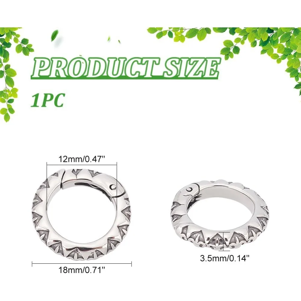 Stainless Steel Spring Ring Clasps for Jewelry Making, 1pc
