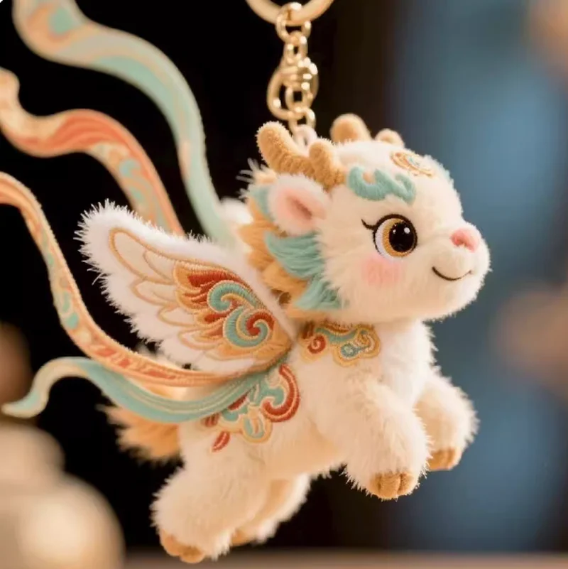 Simpatico peluche Dunhuang Volare Gatto Cervo Multi-Colorato Super Adorabile Portachiavi con animali di peluche Regalo Alto valore estetico