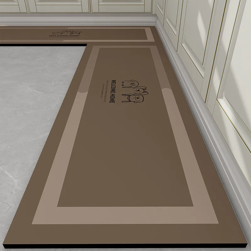 Minimalist Kitchen Mats, French Bulldog Print Non‑Slip Waterproof Black Beveled Edge Comfort Standing Rug