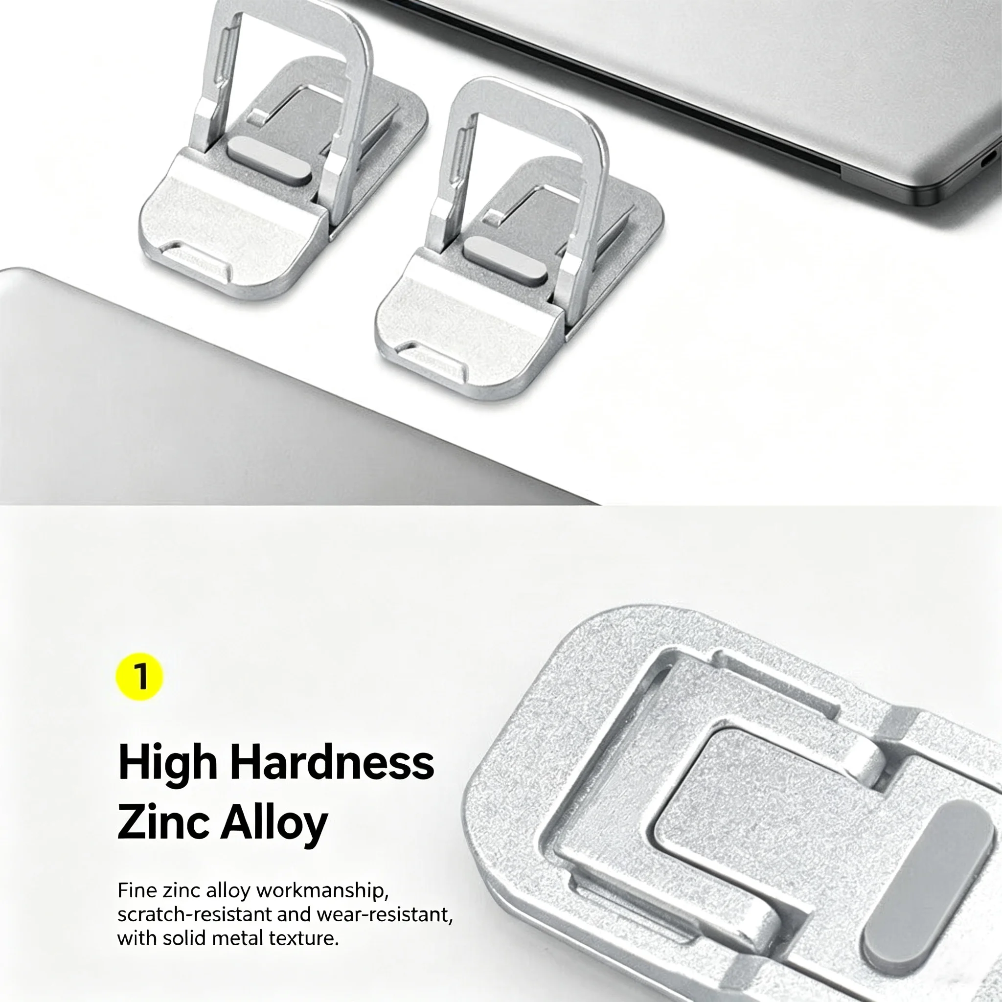 Zinc Alloy Invisible Laptop Bracket Mini Portable Elevated Foot Pads Cooling Bracket Universal for Laptop Tablet