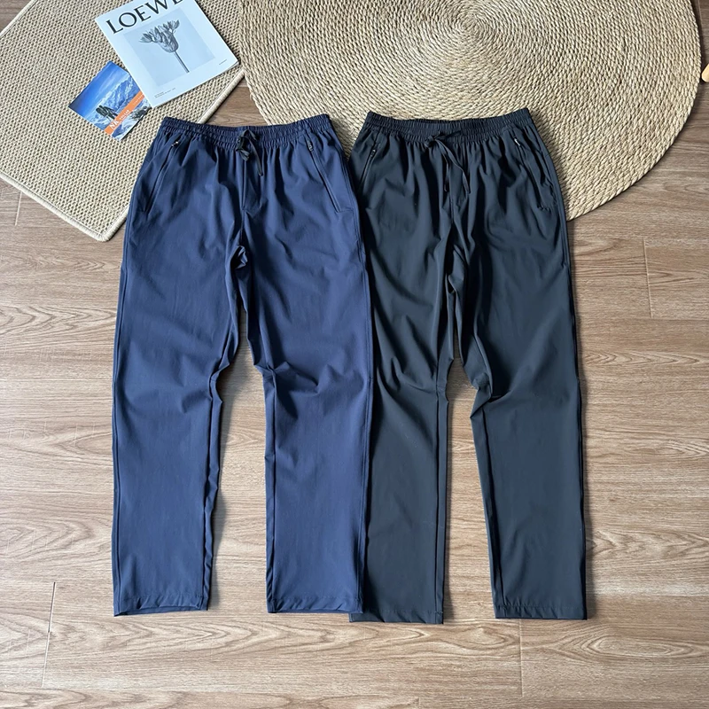 

Мужские легкие быстросохнущие брюки прямого кроя с влагоотводящими свойствами, повседневные брюки с эластичным поясом для бега, тренажерного зала и активного отдыха