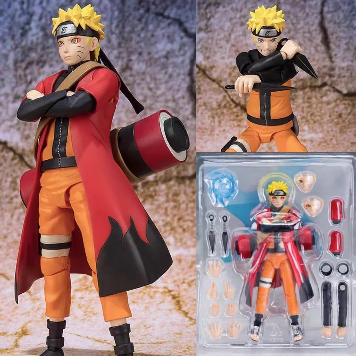 Regalo Hecho a Mano de Anime Naruto Shippuden, Espiral Maru Gigante de Naruto de Tercera Generación, Figura Móvil de Naruto