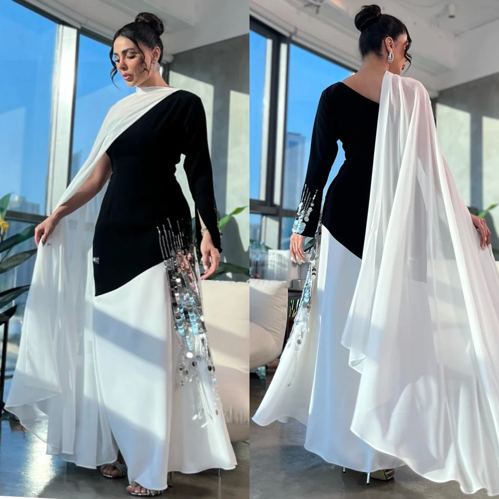 Customized Jiayigong s Beading Draped Engagement A-line High Collar Bespoke Occasion Gown Long Dresses