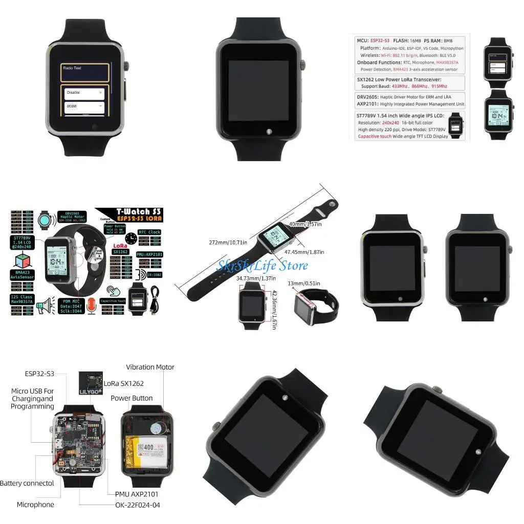 

E65E TTGO Watch Integrated with MAX98357A Mic Speaker BT5.0 Touchable Watch