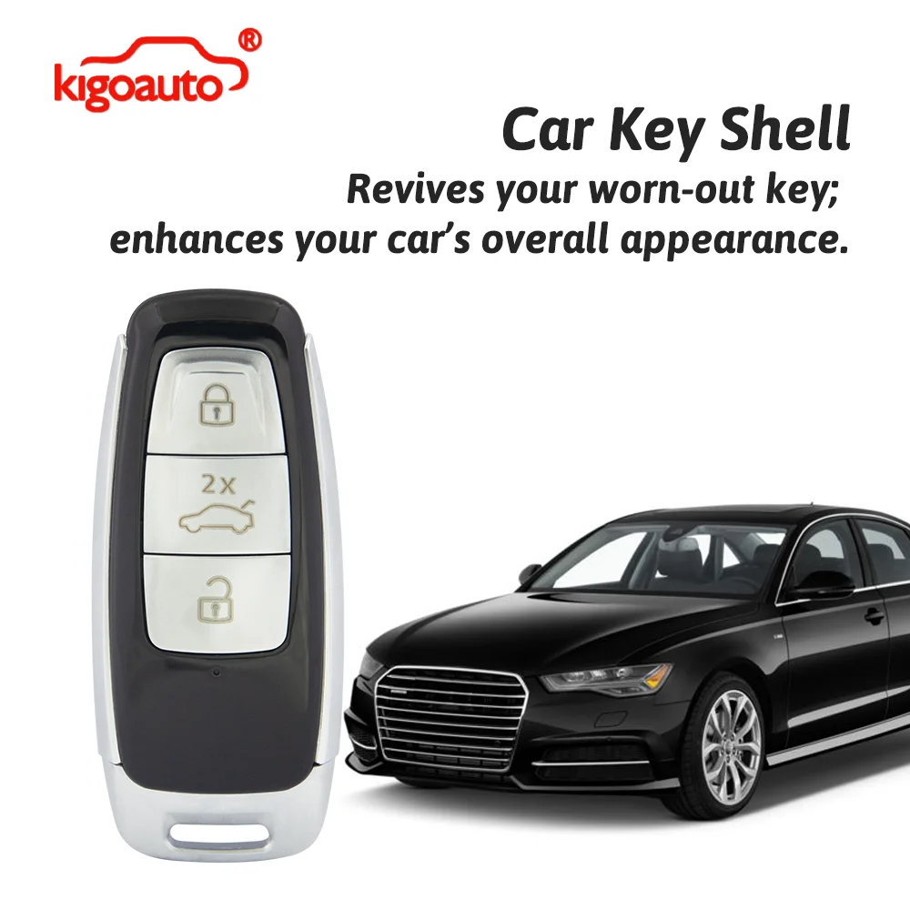 

kigoauto Smart key shell 3 button for Audi A6 C8 A7 A8 Q8 2017-2020 4N0959754