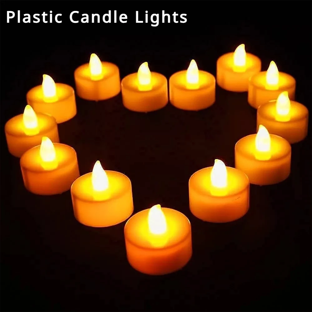 1/12 Battery Powered LED Fireless Candle Hours Fake LED Electric Candle Tea Light Decorative Candles Candlestick Warmer Lamp