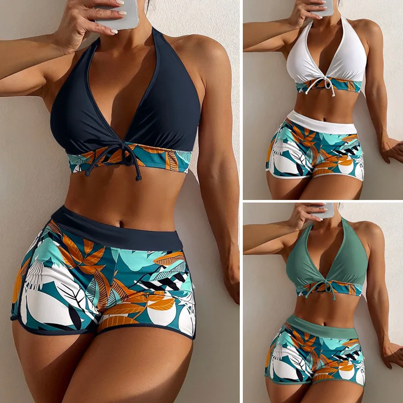 

Swimming River Swimwear New Bikini Swimsuit Split Printed Boxer Swimsuit Sexy Ladiesbikini