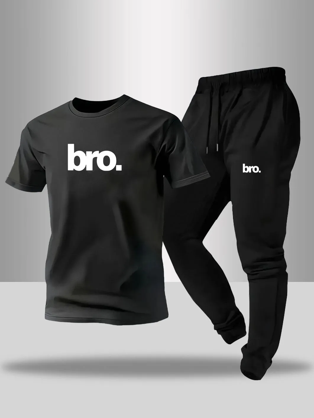 

Hot selling summer men's printed comfortable round neck T-shirt and pants set, outdoor fashion two-piece set