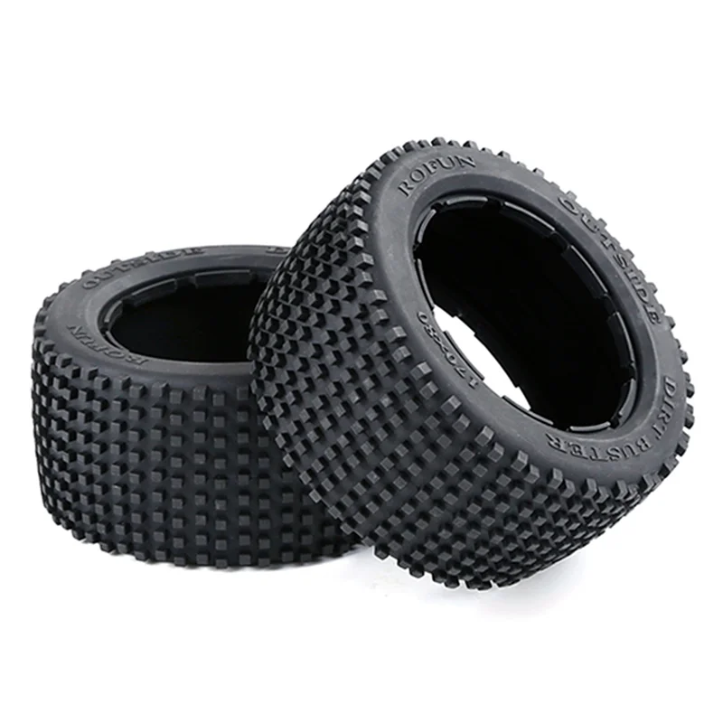A63T-2X Off-Road Rear Tyres Thicken Skin Set For 1/5 HPI ROFUN BAHA ROVAN KM Baja 5B Truck Spare  Parts
