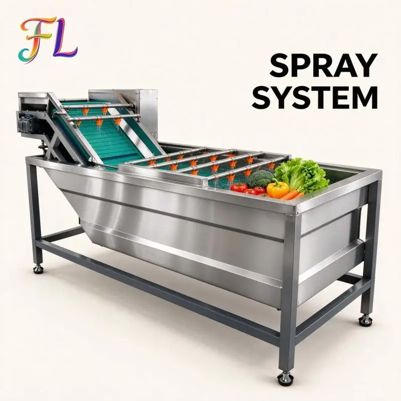 Commercial Fruit Vegetable Washing Machine Circulating Water Reduce Consumption Food Plant Vegetable Wash