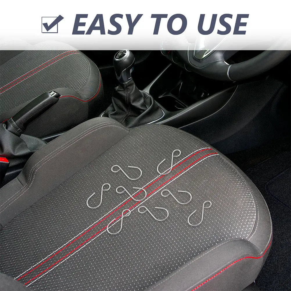 250Pcs S-Shaped Car Seat Cover Hooks Heavy Duty Galvanized Steel Seat Fixing Hangers for Automotive Interior Rv Trailer