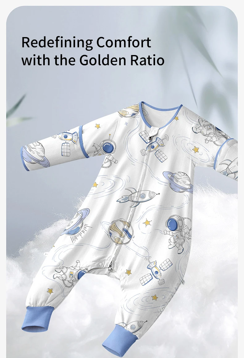 AIBEDILA Newborn Footed Pajamas Zipper Summer Baby Romper Long Sleeve Jumpsuit Cotton Detachable Sleeves Infant Soft Clothes