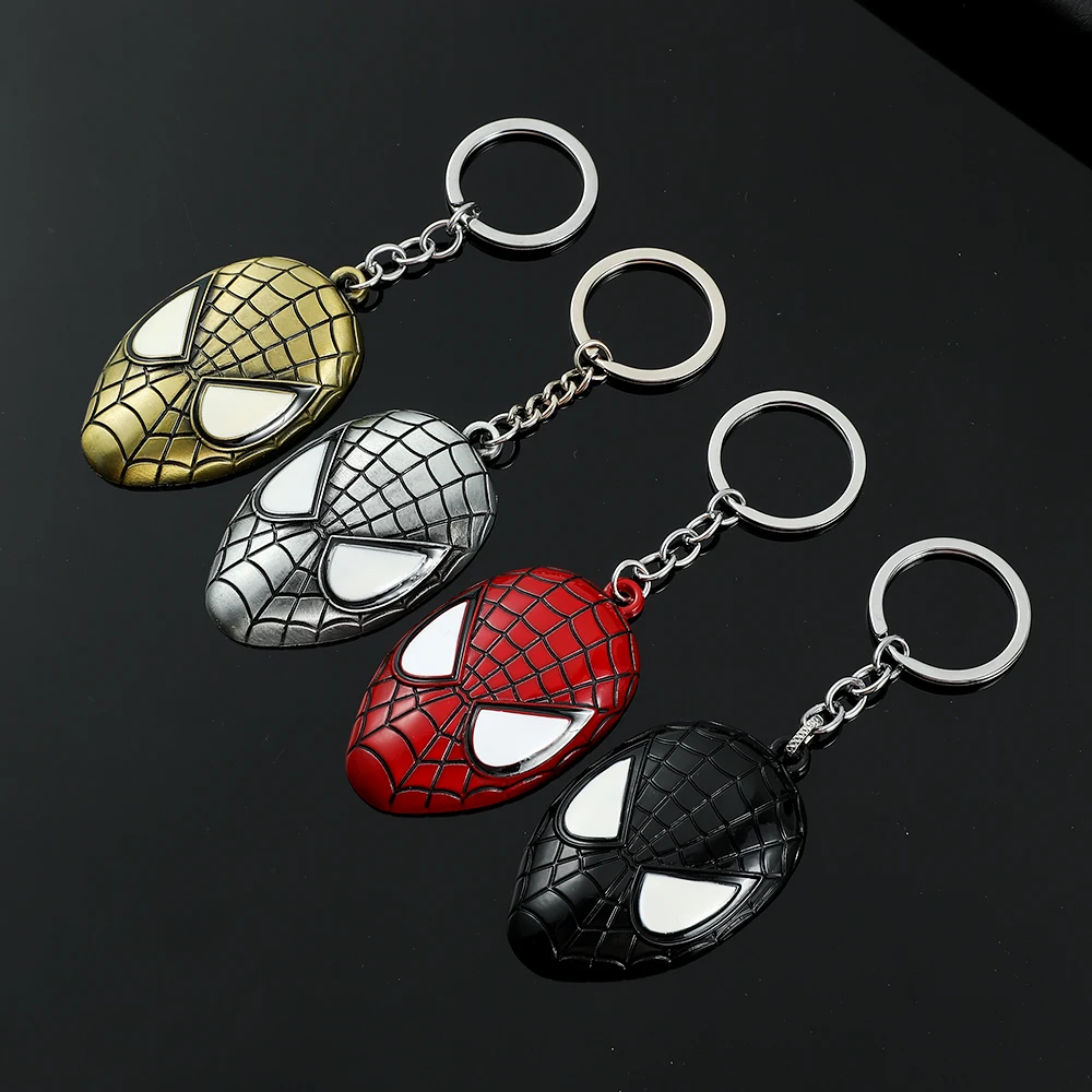 Marvel Keychain Superhero Spiderman Mask Pendant Keychain Fashion Accessories for Men Gifts view 3