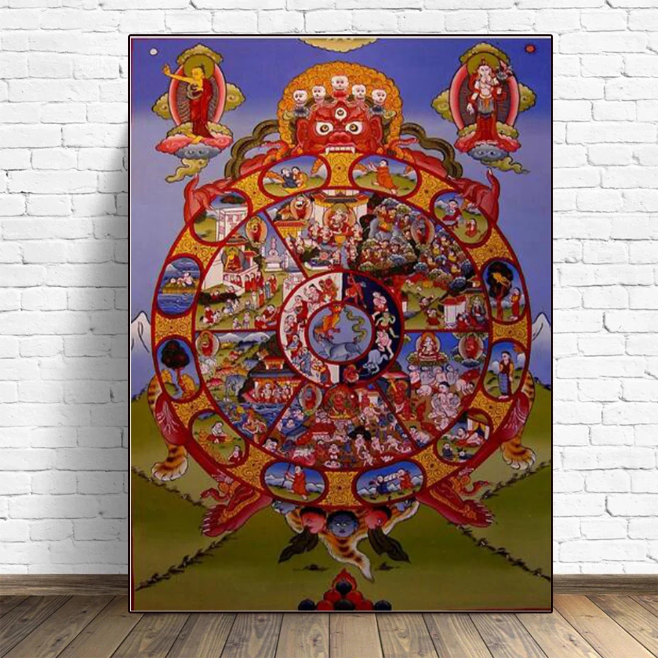 Samsara Buddhism Wheel Of Life 5D Diamond Painting Kits Full Square&Round Diamond Embroidery Gift Mosaic Stitch Home Decor