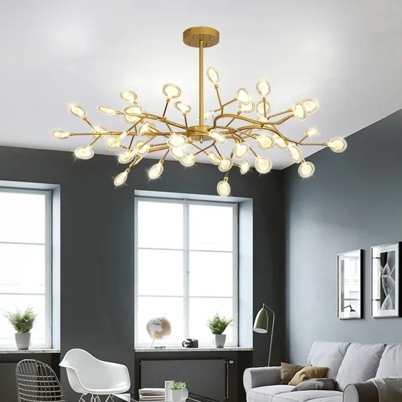 Nordic G4 Led Chandelier Lighting Modern Branch Pendant Light Living Room Gold / Black Led Luminarias Art Decor Indoor Lighting