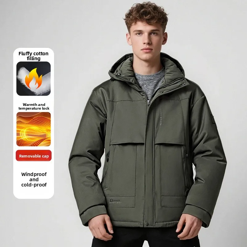 

Мужская зимняя куртка с капюшоном, модный 3D цветной теплый ветрозащитный жилет с хлопковым наполнителем, одежда для мальчиков-подростков