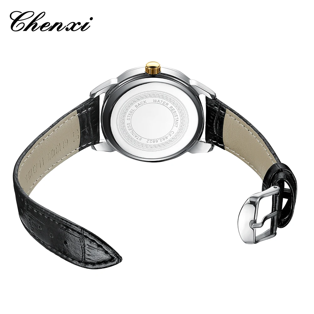 Мужские часы, роскошные кварцевые наручные часы с календарем Night Glow, 42 мм, циферблат из нержавеющей стали, модные деловые часы CHENXI, мужские часы