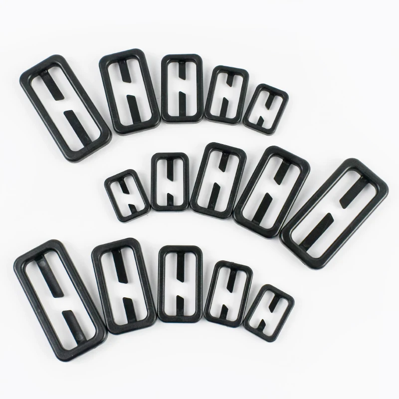 10-50 قطعة 20-50 مللي متر مشبك بلاستيكي أسود ثلاثي الإنزلاق المنزلق حقيبة حزام استبدال سريع المشبك حزام ضبط أبازيم DIY بها بنفسك اكسسوارات