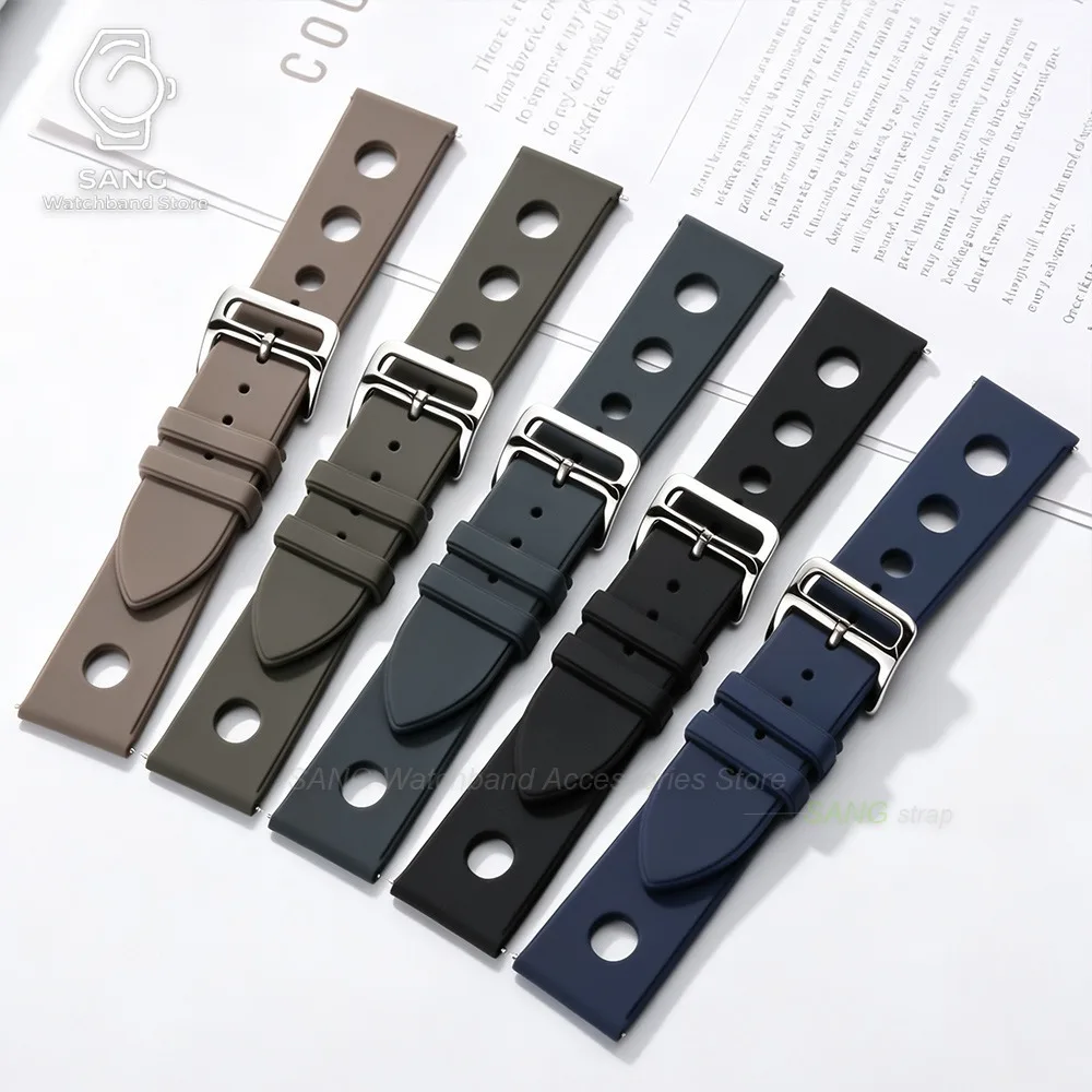 18/20/22mm Perforiertes Silikon-Uhrenarmband Universelles Sport-Uhrenarmband für Männer und Frauen Schnellverschluss-Armbänder für Seiko Weicher Handgelenkgurt – Detail 14