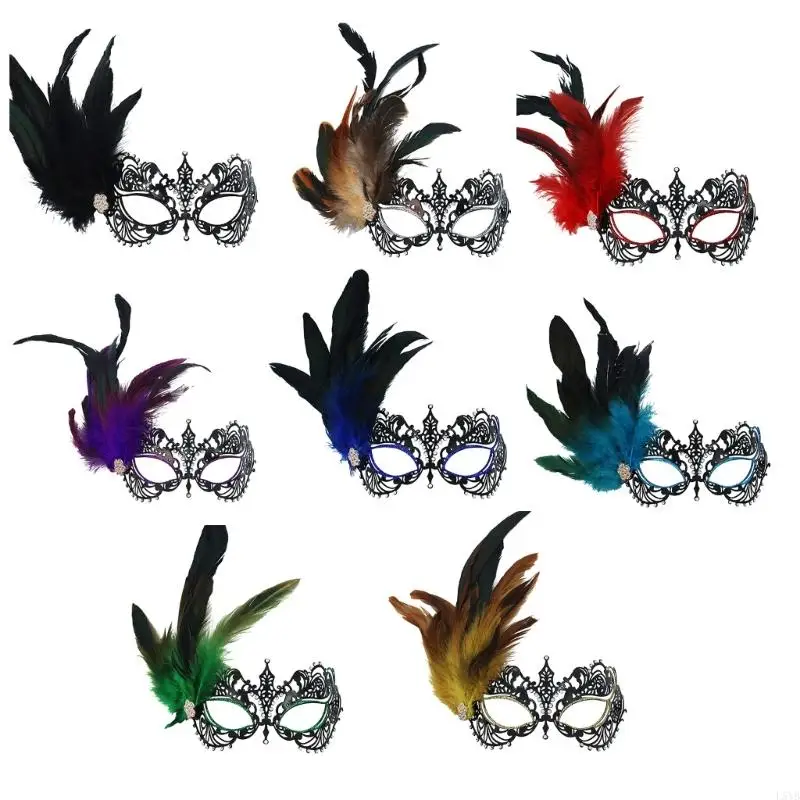 

L5YB Rhinestones Venetians Mask Evening Ball Prom Mask Women Lace Mask Party Mask Masquerade Mask for Halloween Carnival Party