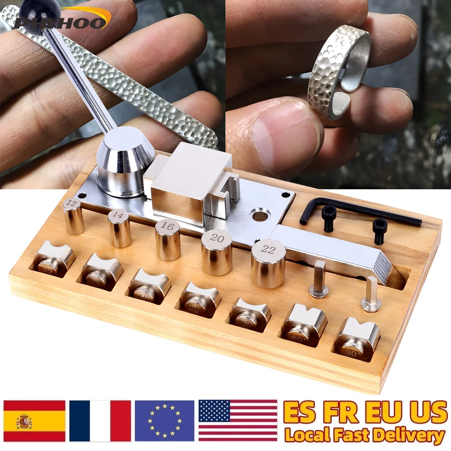 

Ring Bender Bending Machine Kit for Earring Finger Ring Jewelry Making Wooden Metal Bender III