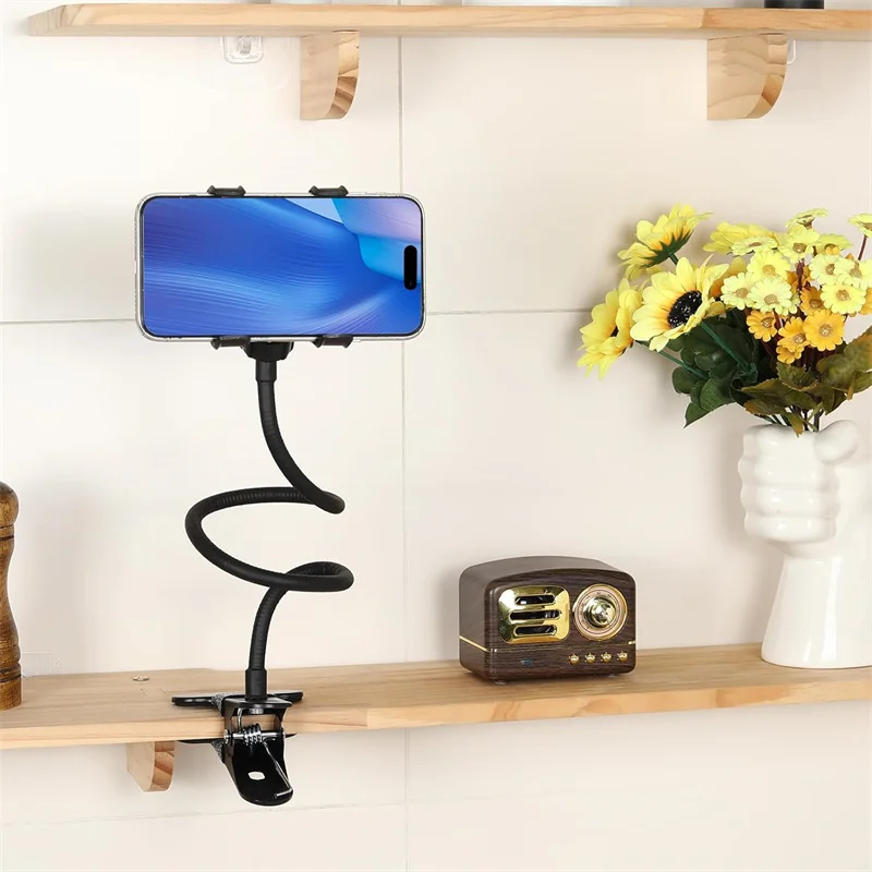 360 °   Soporte para teléfono móvil con Clip, soporte portátil Flexible para cama perezosa, soporte de escritorio, Base de soporte para IPhone, Samsung, Xiaomi