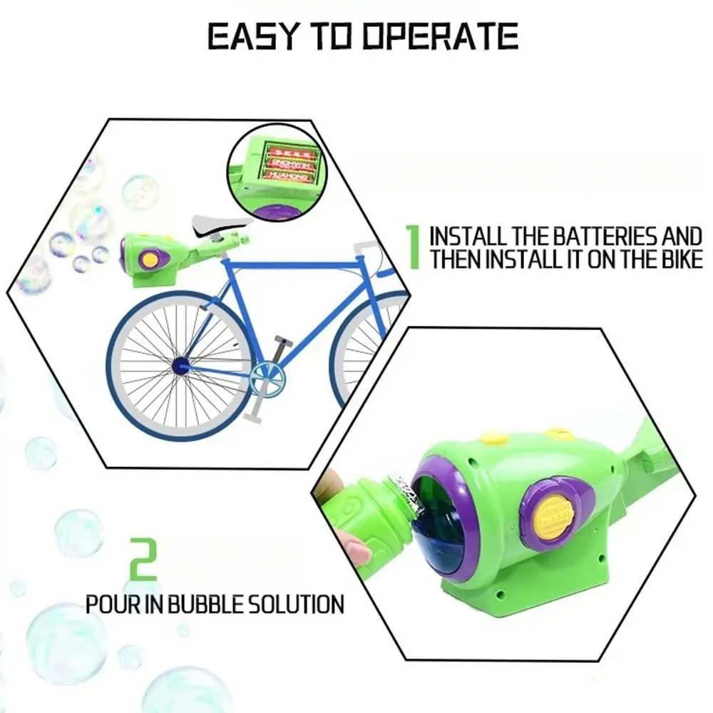 클립이 있는 다기능 자전거 버블 머신 빛나는 자동 버블 메이커 경량 야간 조명