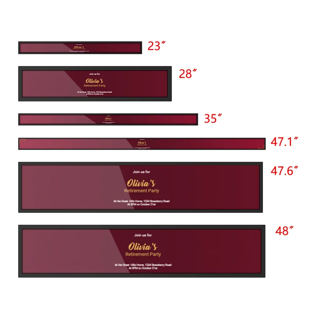 2023 New Machine Manufacturer Custom Strip Screen Stretched 23 35 inch LCD Bar Screen Advertising Display For Mall