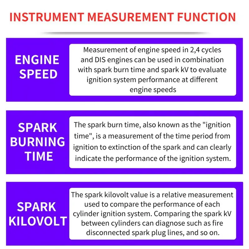 DT42-2X JH800 Car Multi-System Ignition Analyzer Test SPW And Cop Systems Spark Plug Tester High Voltage Coil Detection