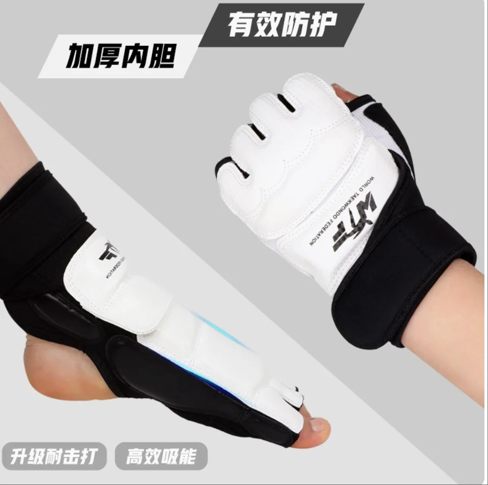 Muay Thai gloves, Taekwondo hand and foot guards, protective gear for adults and children, fighting for teenagers, Taekwondo tra