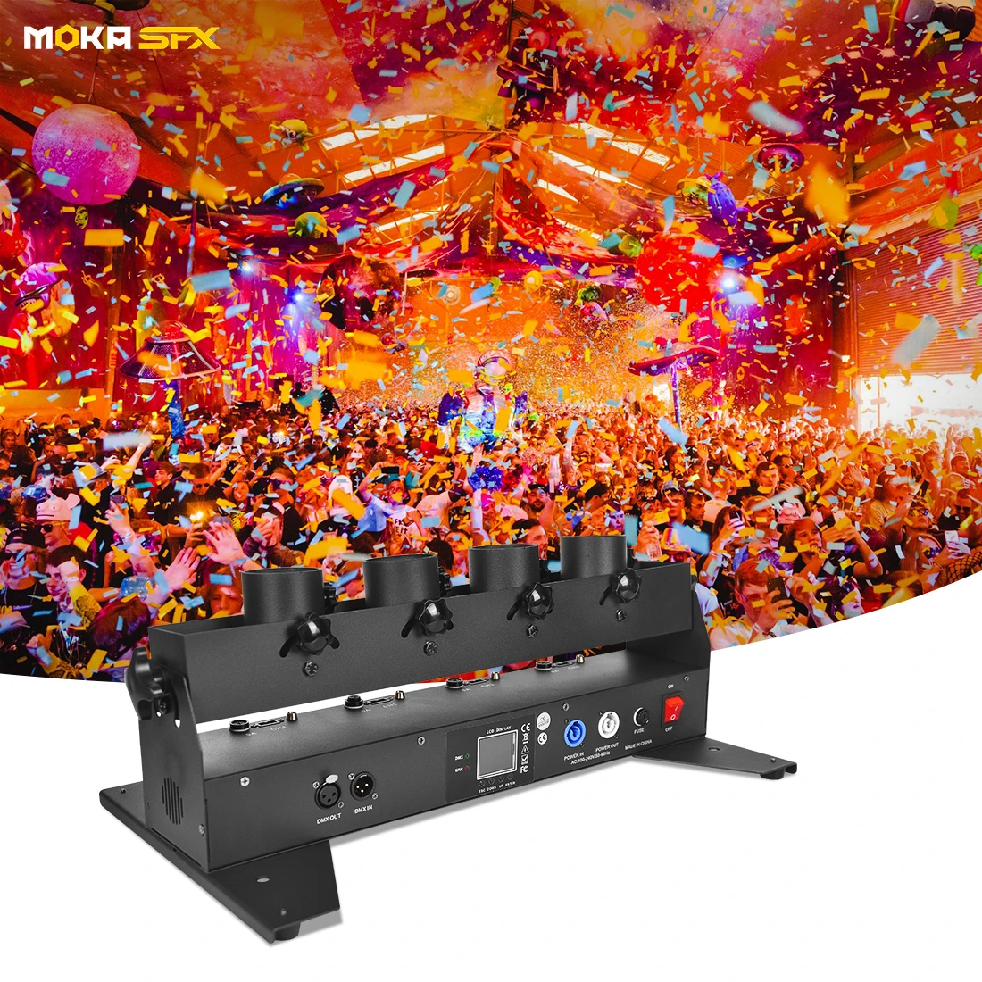 

MOKA 4 Shot Confetti Launcher Electric Confetti Cannon Machine Dmx Wedding Shooter Equipment For Party Club Theaters