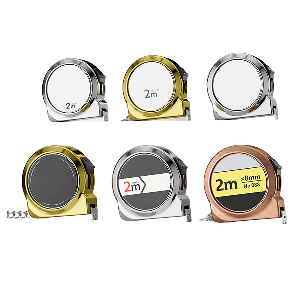 2 Meter Retractable Tape Measure Compact with Keychain for Home Workshop Outdoor Measuring Tasks Clear Scale Easy to Read