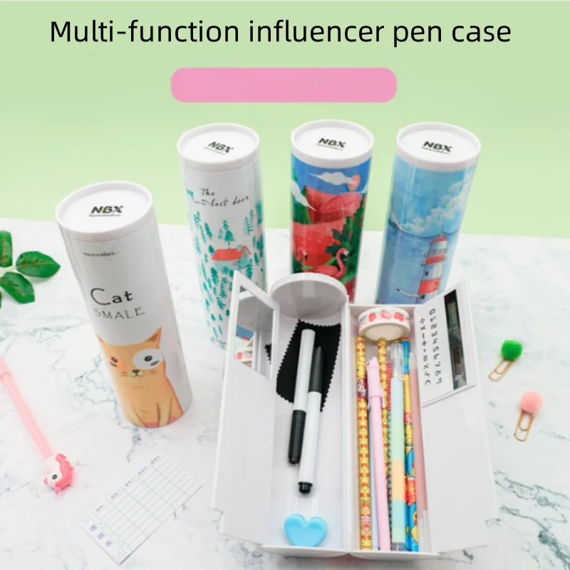 

Пенал Многофункциональный пенал Пластиковый двухслойный креативный пенал для детей Письменный чехол