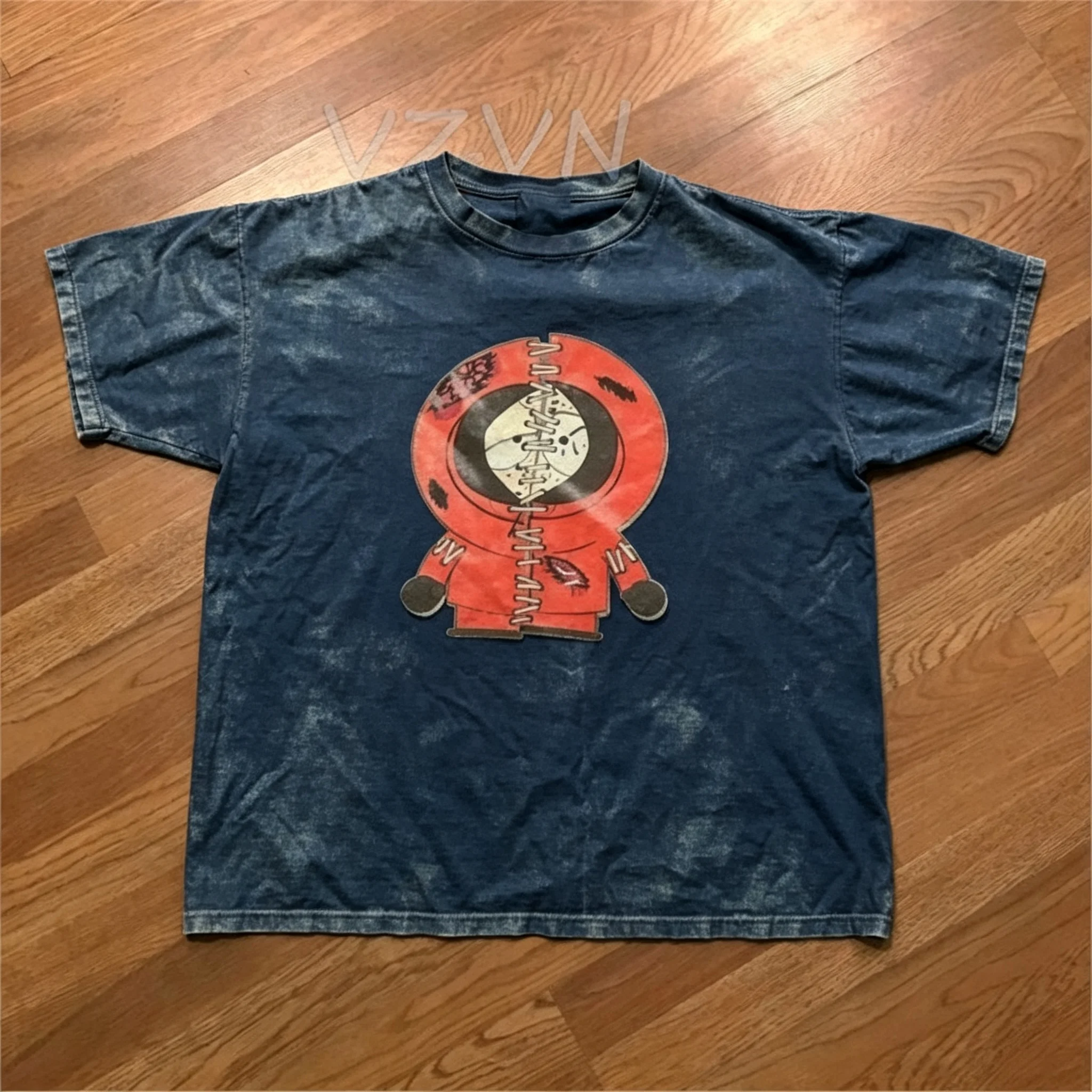 Retro South Park Kenny McCormick Bedrucktes T-Shirt Unisex Vintage Cartoon Streetwear Baumwolle Kurzarm-T-Shirt – Detail 4