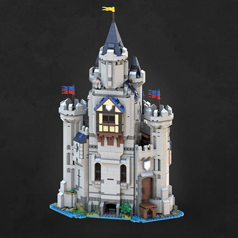 Castelo medieval modelo moc tijolos de construção rei castelo arquitetura tecnologia modular crianças presentes do feriado montar brinquedos terno