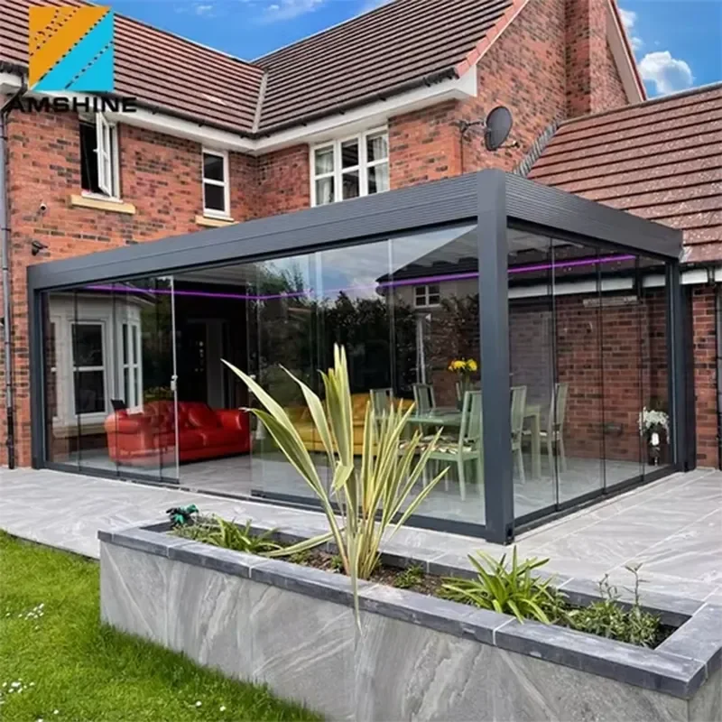 Factory Price High-quality Single-layer Waterproof Aluminum Roof Pavilions Motorized Aluminum Louvered Pergola
