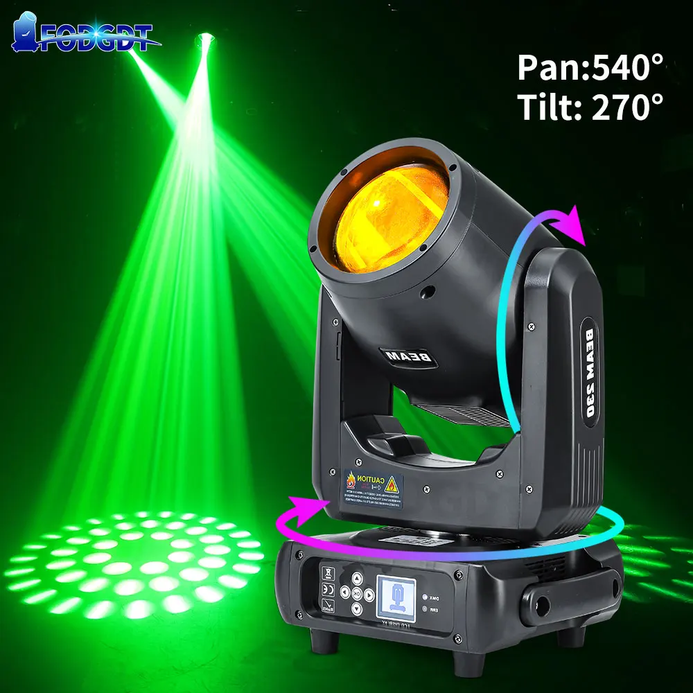 From EU/US MINI 230W 7R Beam Moving Head Lights Spot Lighting Stage Bulb Professional Equipment Wedding For DJ DISCO Theater Bar