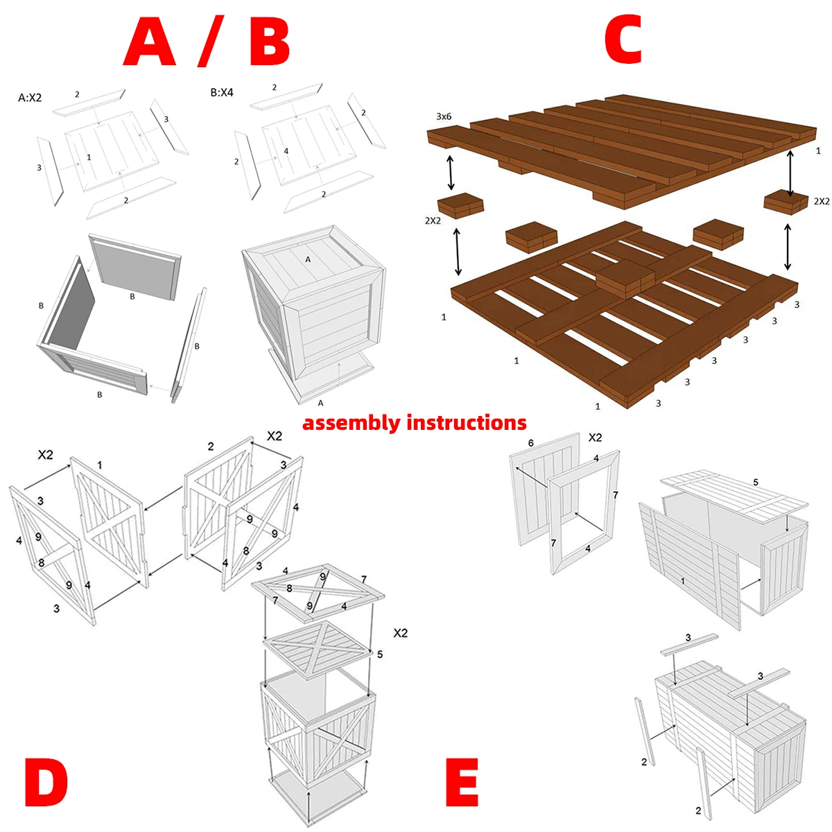 Modellbausatz im Maßstab 1:35, Holzkiste, längliche Box, quadratische Box, Korb, Munitionstruhe, Frachtpaletten, Diorama-Modelle, 4 Stück – Detail 2