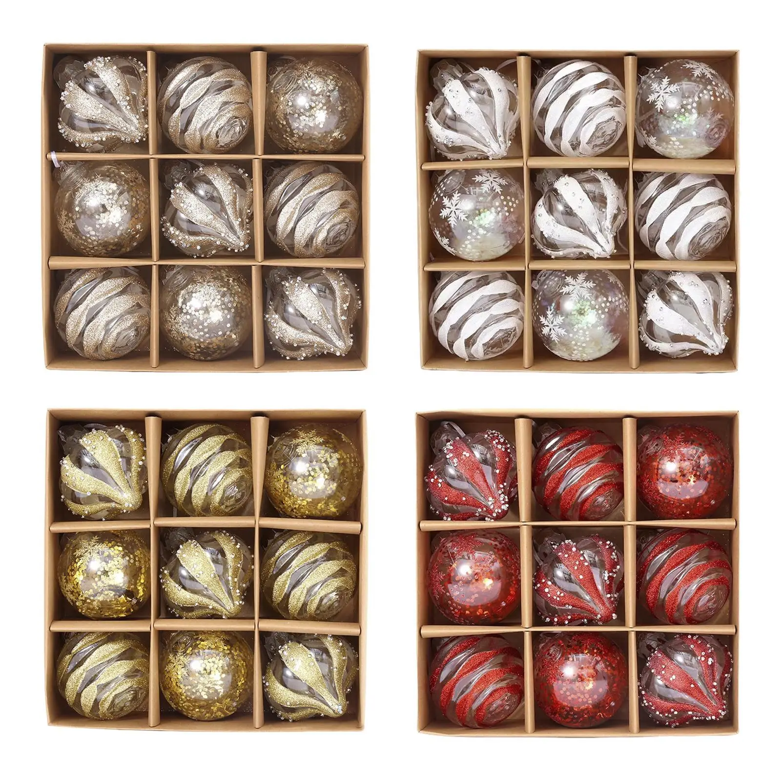 9Pcs Christmas Ball Ornaments Home Decor for Restaurant Celebration Holidays