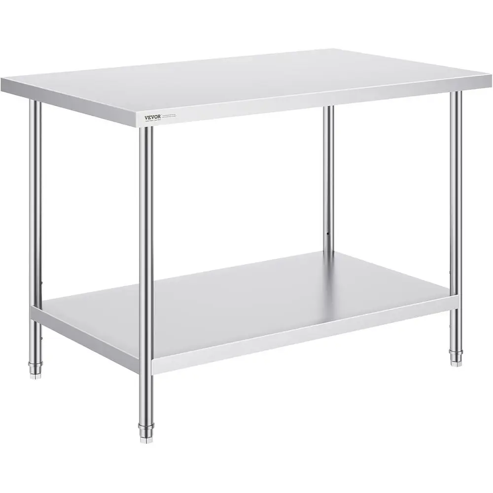 

Heavy-Duty 30 x 48 Stainless Steel Work Table with Adjustable Heights for Commercial and Home Use
