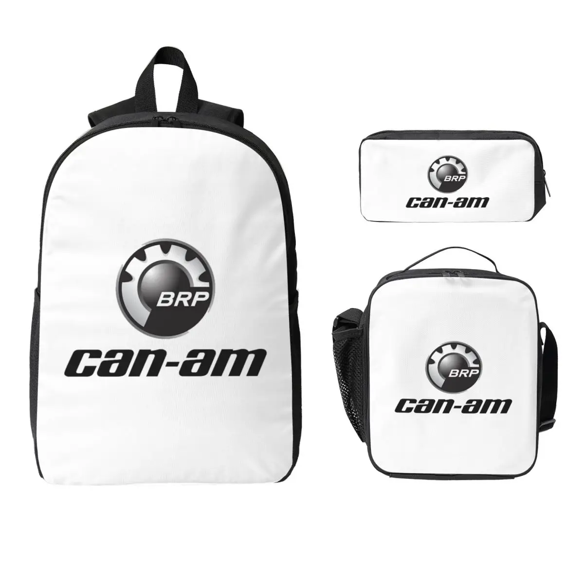 

BRP Can Am LOGO Backpack Student Boys Girls BookBag School Bag Laptop Shoulder Bags 3ps Insulated Lunch Bag Pencil Case